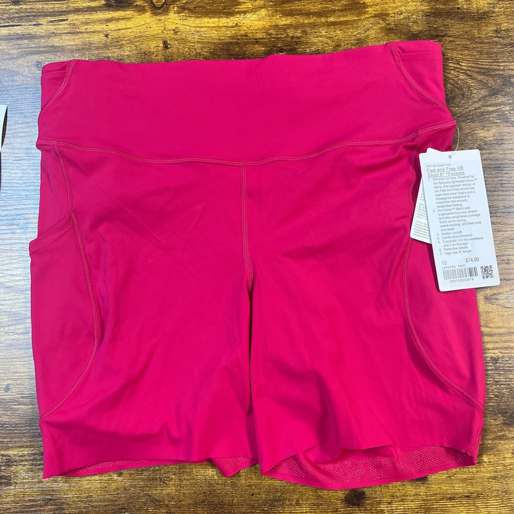 Lululemon Athletica Pink Form-Fitting Athletic Shorts